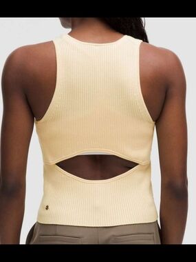 lululemon athletica Ribbed Cutout Tank Top in Light Cream